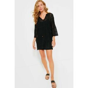 POMANDER PLACE Black Crochet Knit Kai Dress Size L NWT Retail $128 Tuckernuck